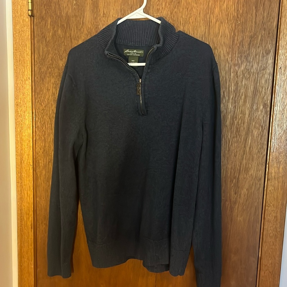 Eddie Bauer Men’s Blue Quarter Zip Sweater